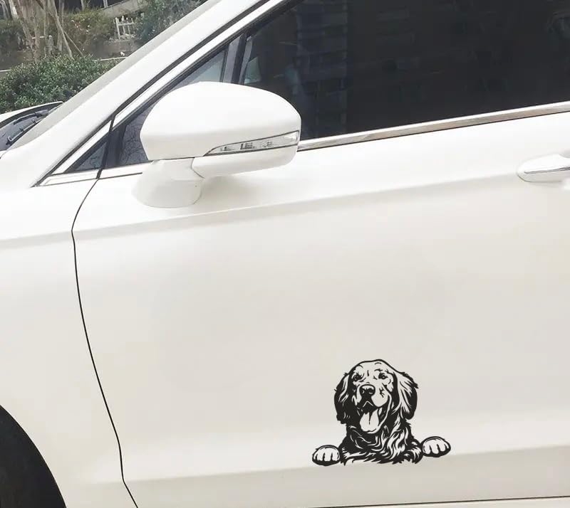 MAKTEM Gold Retriever Peeking Dog Vinyl Sticker for Window Vehicle Cling Bumper, Cute Peekaboo Car Decal Anime - Image 1